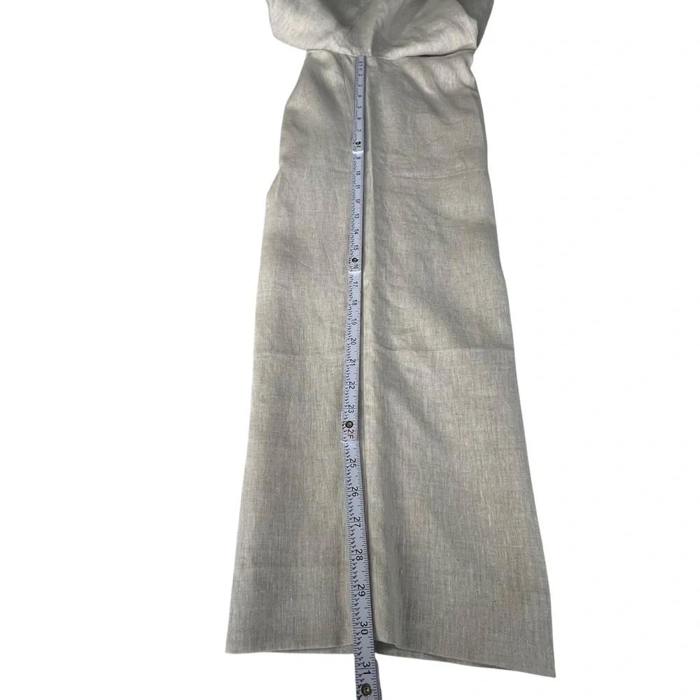 Banana Republic High Rise Palma Straight Leg Linen Pant Size 12 in Natural Color